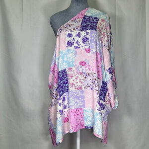 Emily Wonder Floral Print Off The Shoulder Sleeve Top Multicolor Women’s Size 1X
